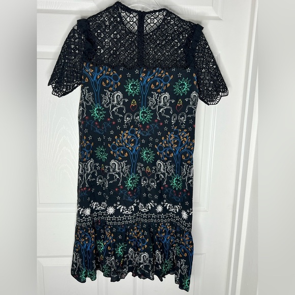 SANDRO Paris Royal Lions Gouet Embriodered Lace Mini Dress - Picture 5 of 14